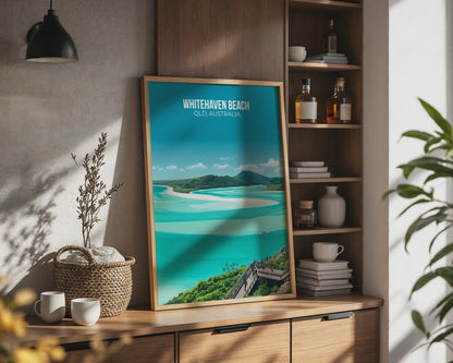 Whitehaven Beach Poster QLD Australia Coastal Wall Art - WanderWall