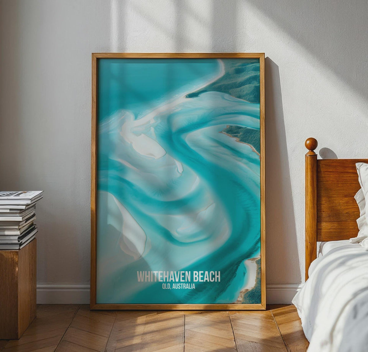 Whitehaven Beach QLD Australia Coastal Poster Print - WanderWall