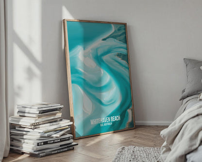 Whitehaven Beach QLD Australia Coastal Poster Print - WanderWall