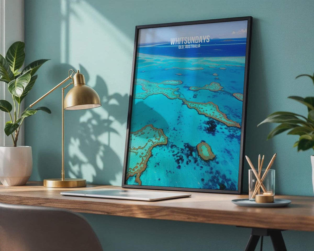 Whitsundays Aerial View Poster Queensland Australia Wall Art - WanderWall