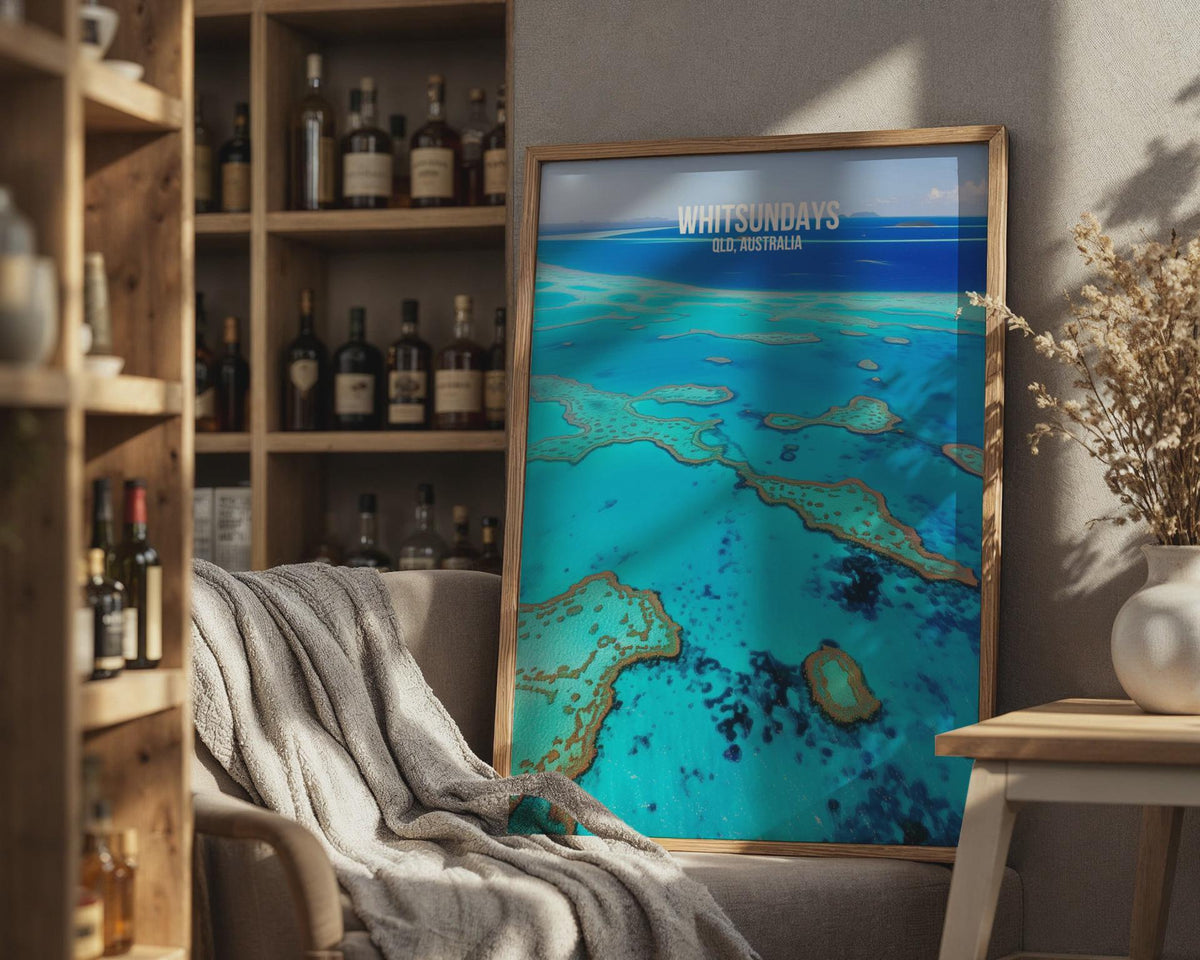 Whitsundays Aerial View Poster Queensland Australia Wall Art - WanderWall