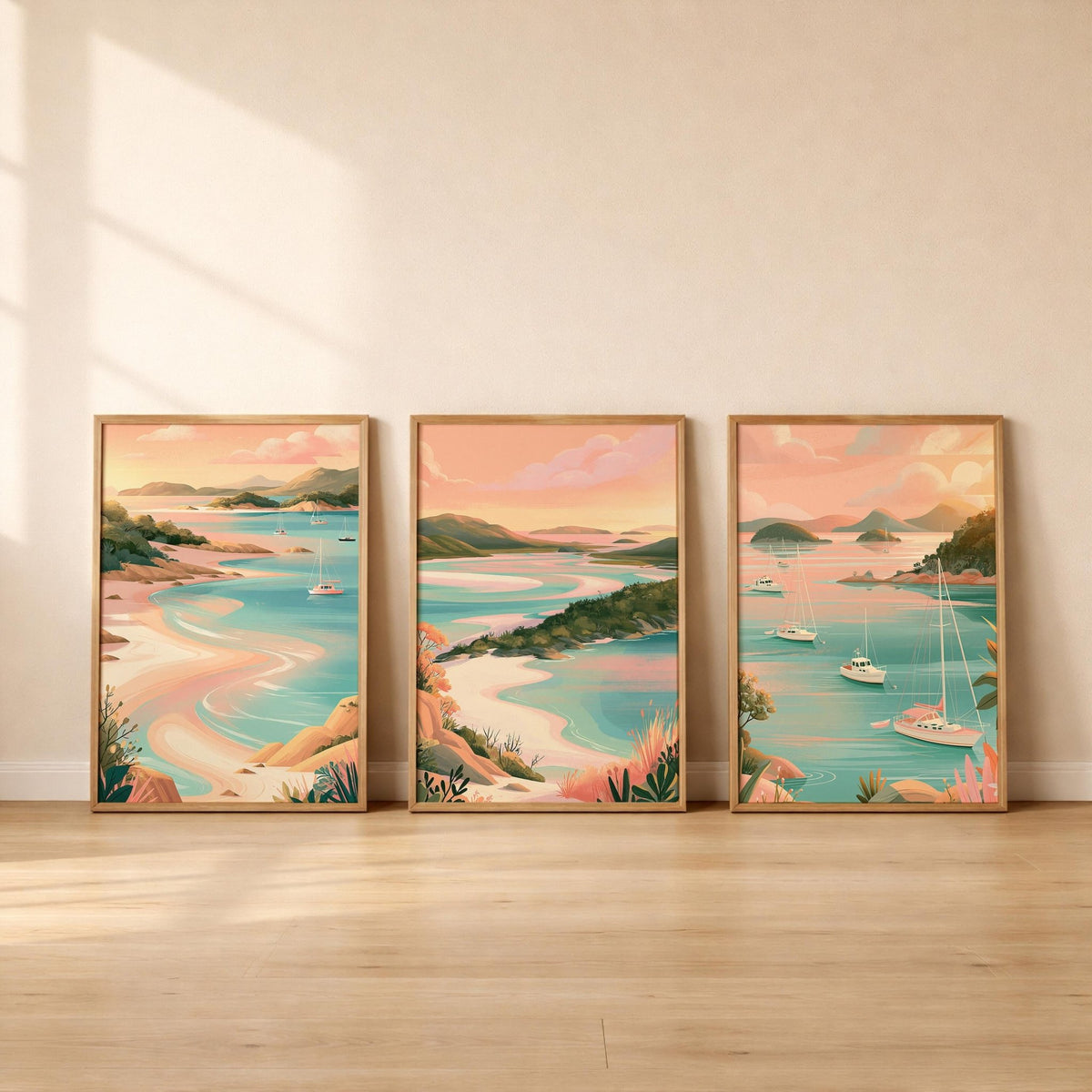 Whitsundays Set of 3 Posters | Whitsundays Gallery Wall Art - WanderWall