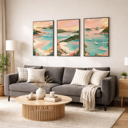 Whitsundays Set of 3 Posters | Whitsundays Gallery Wall Art - WanderWall
