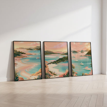 Whitsundays Set of 3 Posters | Whitsundays Gallery Wall Art - WanderWall