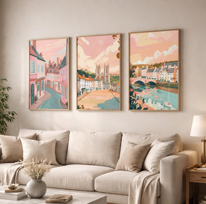 York Set of 3 Posters | York Gallery Wall Art - WanderWall
