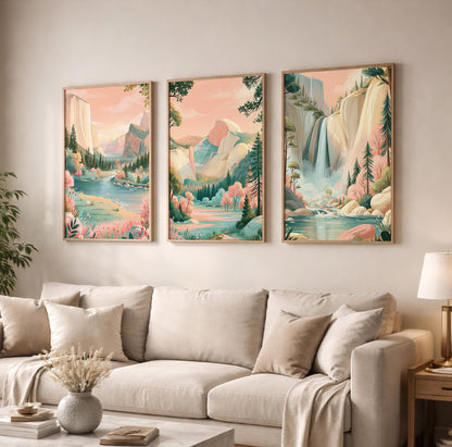 Yosemite Set of 3 Posters | Yosemite Gallery Wall Art - WanderWall