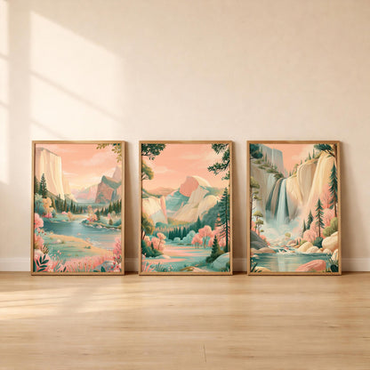 Yosemite Set of 3 Posters | Yosemite Gallery Wall Art - WanderWall