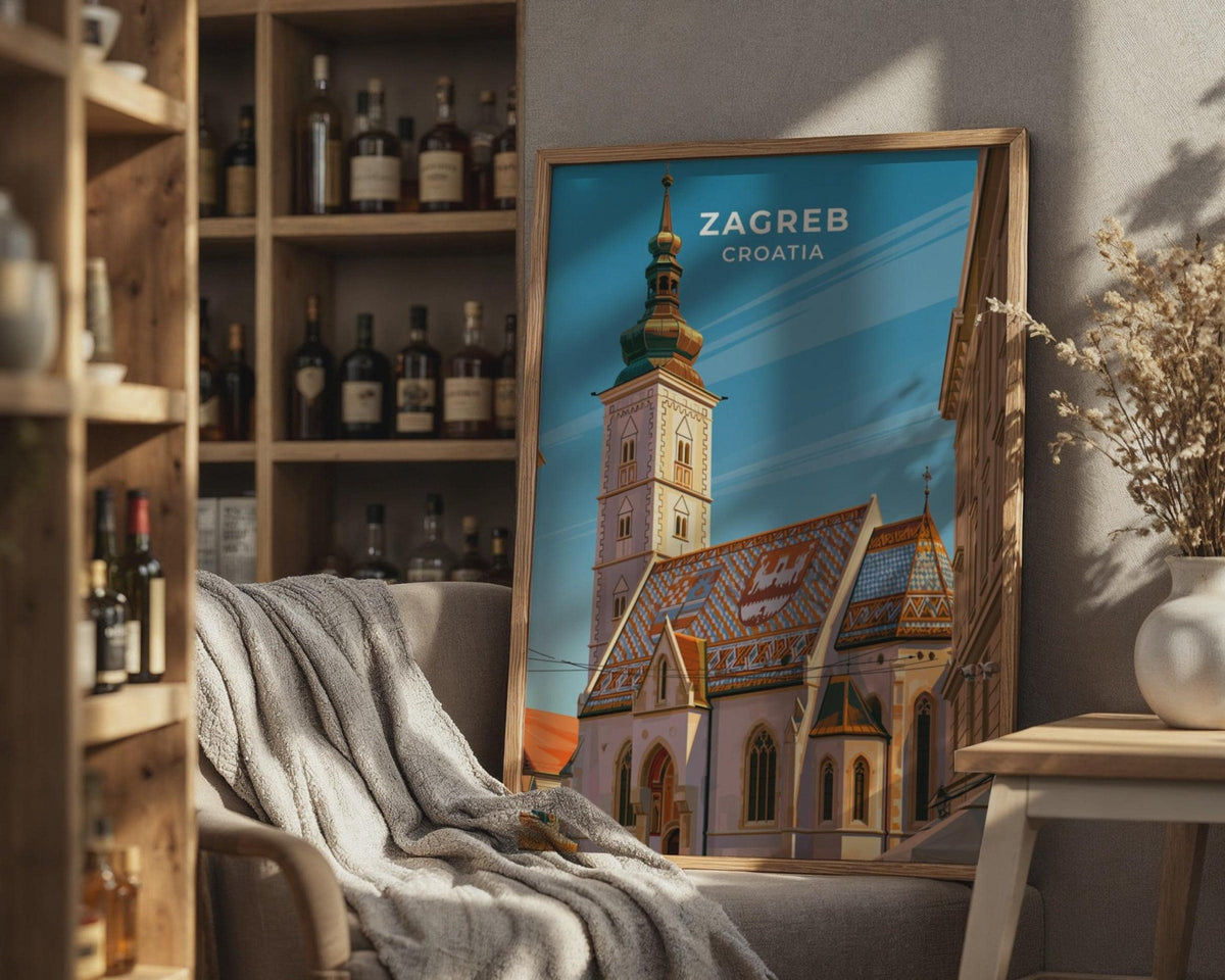 Zagreb Croatia Travel Poster - WanderWall