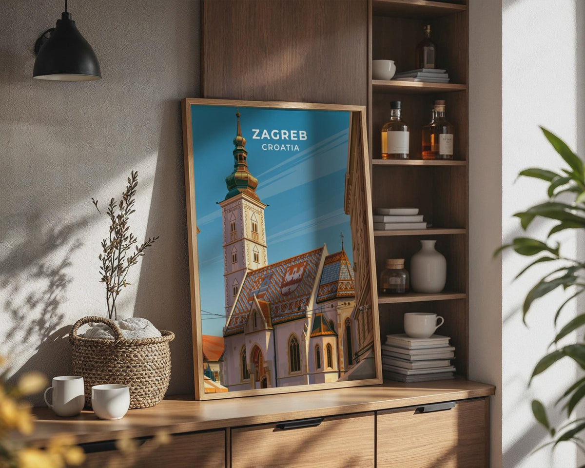 Zagreb Croatia Travel Poster - WanderWall