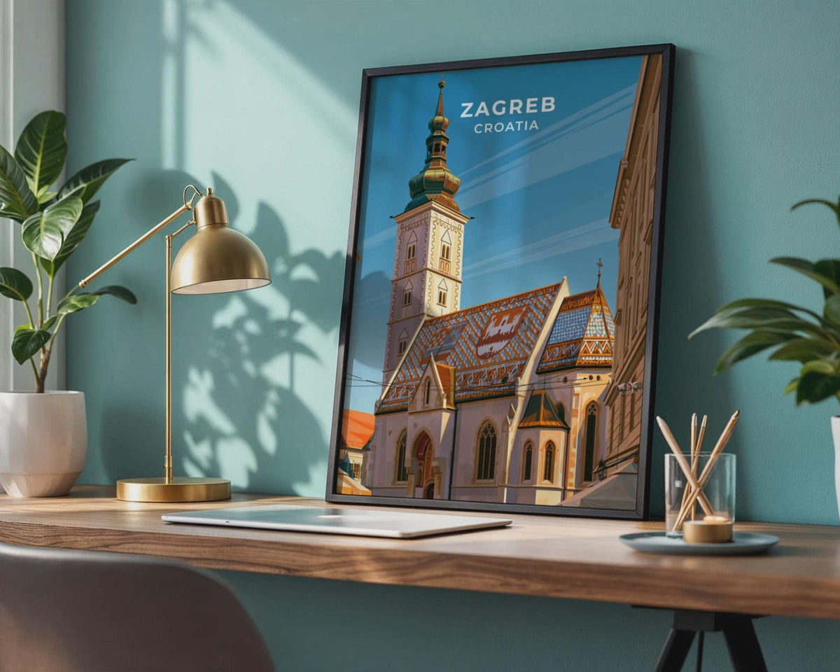 Zagreb Croatia Travel Poster - WanderWall