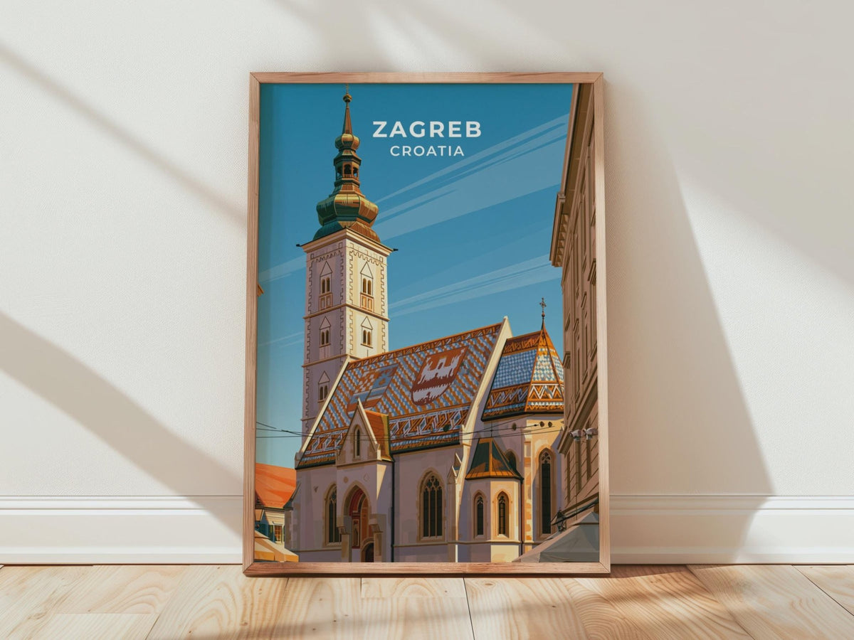 Zagreb Croatia Travel Poster - WanderWall