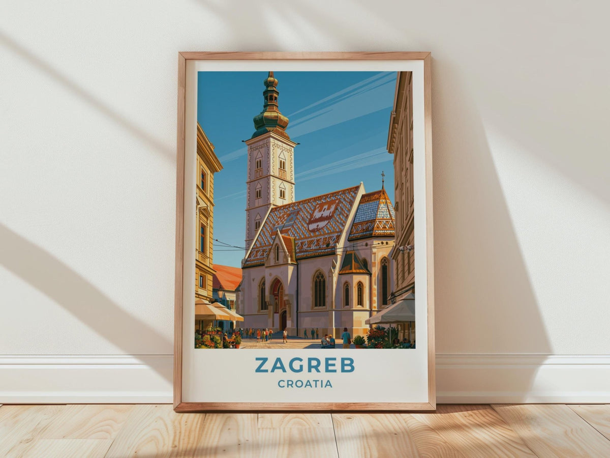 Zagreb Croatia Travel Poster - WanderWall
