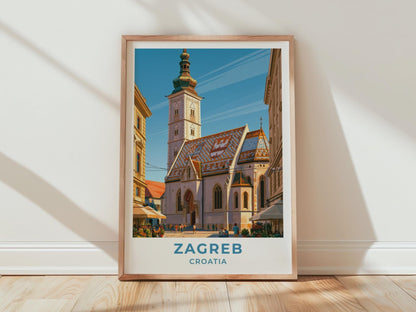 Zagreb Croatia Travel Poster - WanderWall
