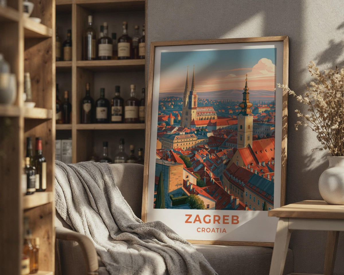 Zagreb Croatia Travel Poster - WanderWall