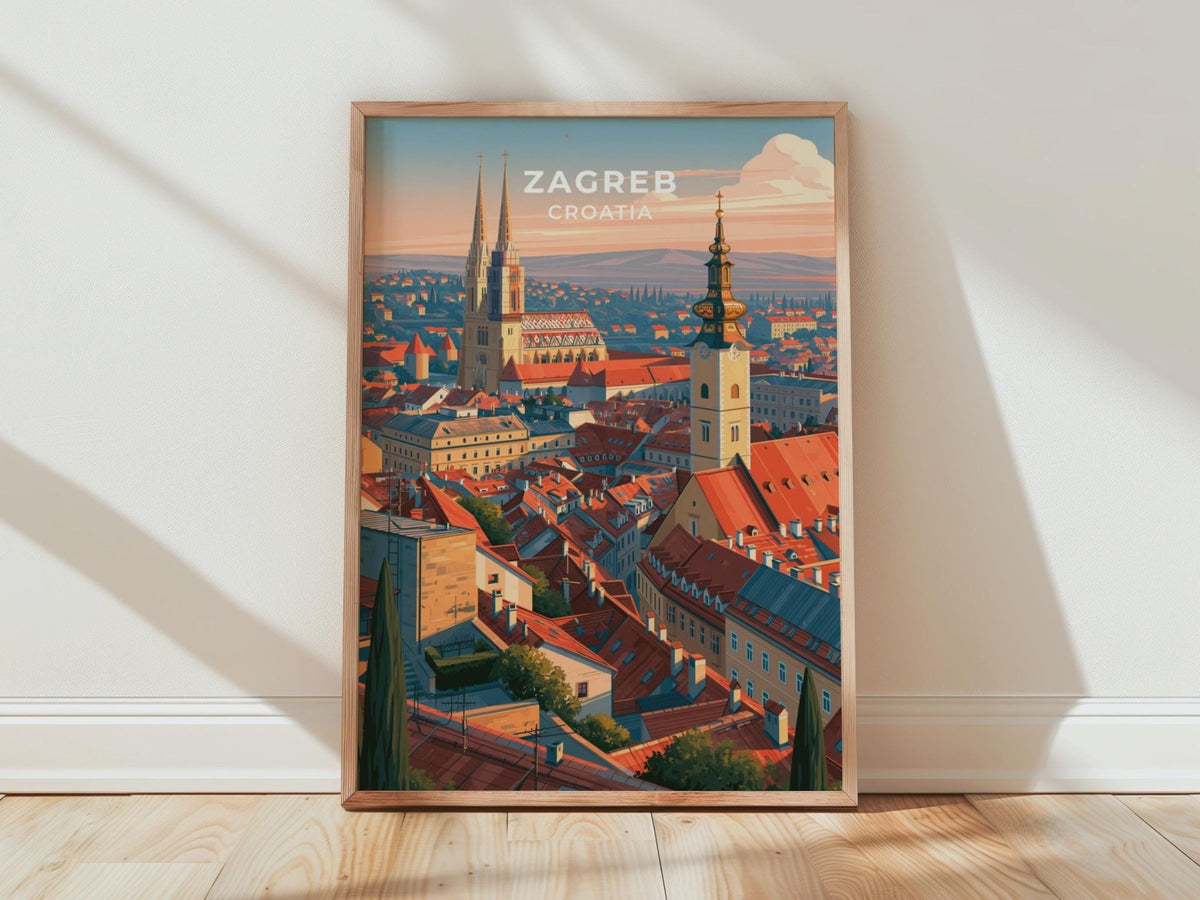 Zagreb Croatia Travel Poster - WanderWall