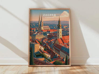 Zagreb Croatia Travel Poster - WanderWall