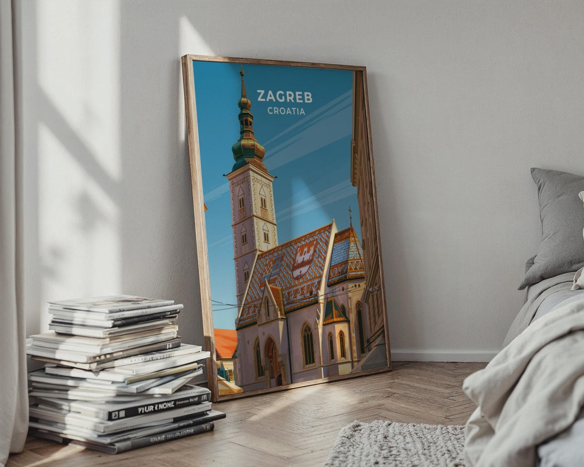 Zagreb Croatia Travel Poster - WanderWall